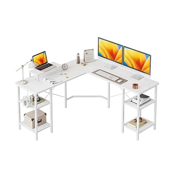 CubiCubi デスク l字デスク ラック付きデスク モニター台付き CubiCubi デスク l字デスク ラック付きデスク モニター台付き