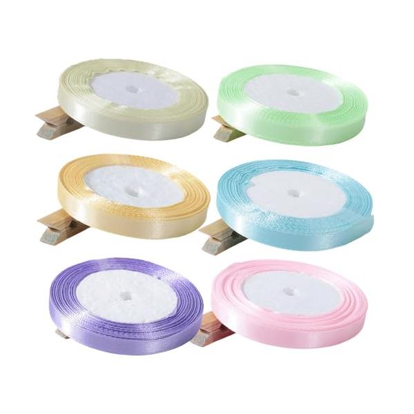 BOOHUQICH サテンリボン 手芸用 ラッピング リボン 10mm幅 約22m