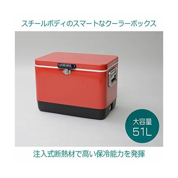 テントファクトリー クーラーボックス メタルクーラー クーラーボックス スチール ボックス 51l クーラーボックス Red レッド レッド メタルハンドル ドレン Mdv Bay Center