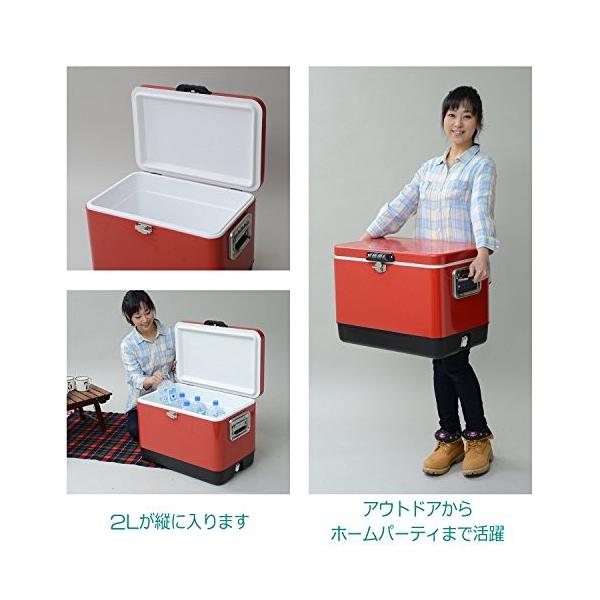 テントファクトリー クーラーボックス メタルクーラー クーラーボックス スチール ボックス 51l クーラーボックス Red レッド レッド メタルハンドル ドレン Mdv Bay Center
