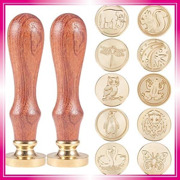 Craspire ワックスシールスタンプセット 10のpc シーリングワックススタンプ ブラスヘッド 動物のテーマ 2pcsウッ Wss 53srz0tucvyu Bay Center 通販 Yahoo ショッピング
