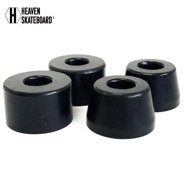 HEAVEN　UPS-TRUCK用ブッシュゴムの役割ブッシュゴムとはトラックの中心にある太いネジ(キングピン)に挟んでいるゴム状のパーツです。2つのブッシュゴムでトラックを挟むようにしてトラックとデッキは繋がっています。ブッシュゴム自体にも...