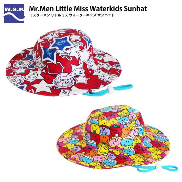 Mr.Men Little Miss Waterkids Sunhatミスターメン リトルミス ウォーターキッズ サンハット素材：ポリエステル85%、スパンデックス15%  3サイズ/2カラーJ3（3歳用/頭回り44cm）J6（6歳用/頭回...