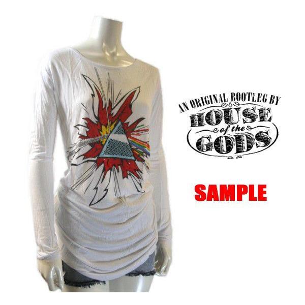 サンプルセール ハウスオブザゴッズ HOUSE OF THE GODS ピンク フイド 長袖 ホワイト Ｔシャツ カットソー ワンピース ドレス pink floyd ls raglan dress