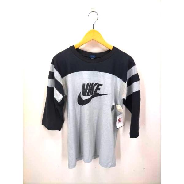 NIKE(ナイキ) 80S USA製 紺タグ ロゴプリント フットボールTシャツ NIKE(ナイキ) 80S USA製 紺タグ ロゴプリント フットボールTシャツ