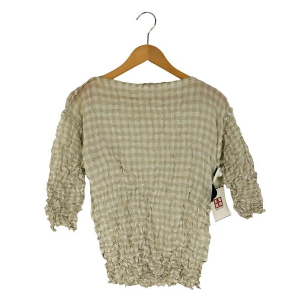ISSEY MIYAKE me(イッセイミヤケミー) シワ加工 ブロックチェック カットソー レディース 表記無 【中古】【ブランド古着バズストア】 ISSEY MIYAKE me(イッセイミヤケミー) シワ加工 ブロックチェック