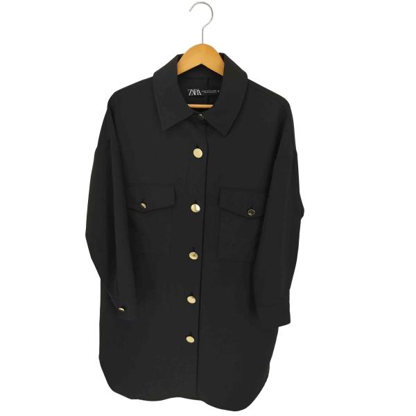 ZARA ザラ ブルゾン ブラック モノトーン コーデュロイ ボタン bazzstore_1133750449788