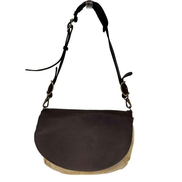 SLOW SLOW(スロウ) レザーショルダーバッグ キャンパス地 メンズ 表記