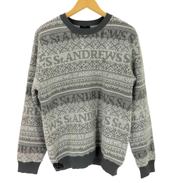 St.Andrews - St ANDREWS ダブルジャガード クルーネックニットプルオーバー St ANDREWS｜16Gジグザグ柄ダブルジャガード クルーネックニット