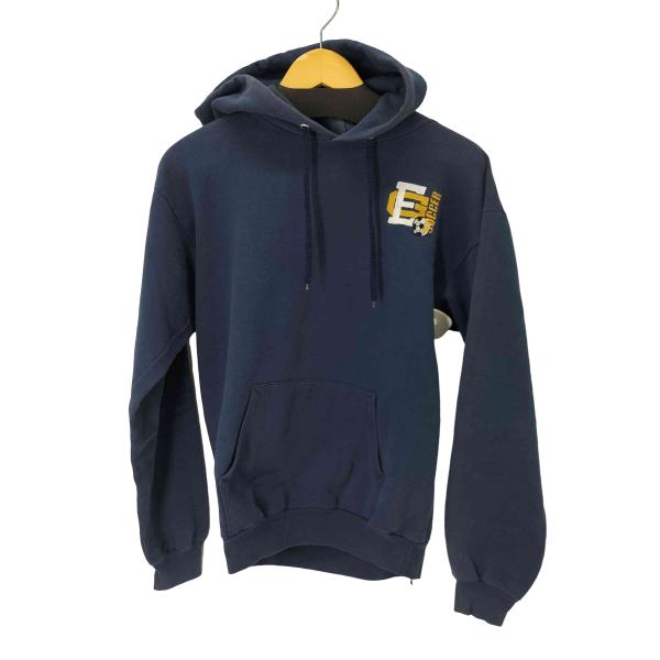 USED古着(ユーズドフルギ) {{RECON}}  90-00s 同色ラメインク ロゴプリント プルオーバーパーカー メンズ import：L 【中古】【ブランド古着バズストア】 USED古着(ユーズドフルギ) 90-00S フロントロゴ刺繍 プルオーバー