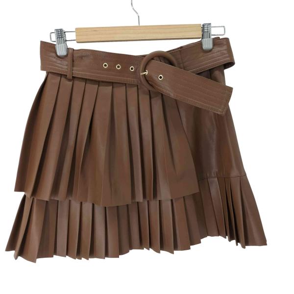 ZARA ZARA(ザラ) レイヤードデザインフェイクレザープリーツミニ ZARA ZARA(ザラ) レイヤードデザインフェイクレザープリーツミニ