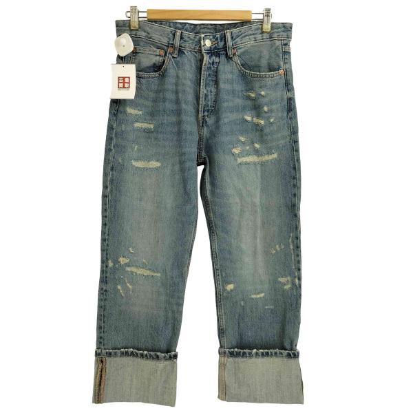 ZARA ZARA(ザラ) ダメージ加工 ワイドデニムパンツ レディース ZARA ZARA(ザラ) ダメージ加工 ワイドデニムパンツ レディース