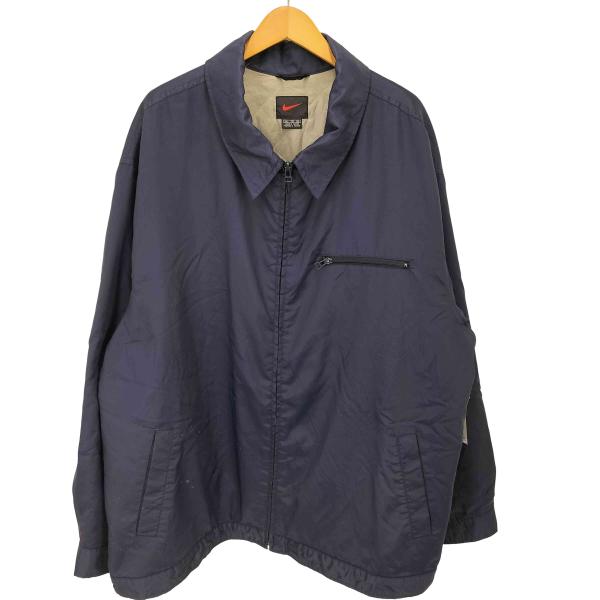 NIKE(ナイキ) 90-00S 赤黒タグ 裏地キルティング ジップアップ ナイロンジャケット メンズ import：XXL 【中古】【ブランド古着バズストア】 NIKE（ナイキ） 90-00S 赤黒タグ 裏地キルティング ジップアップ