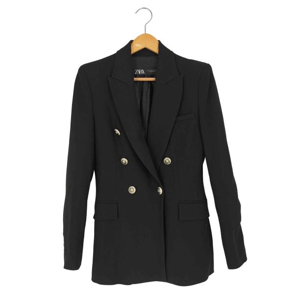 ZARA ZARA(ザラ) ポリレーヨン 金ボタン ダブルテーラード ZARA ZARA(ザラ) ポリレーヨン 金ボタン ダブルテーラード