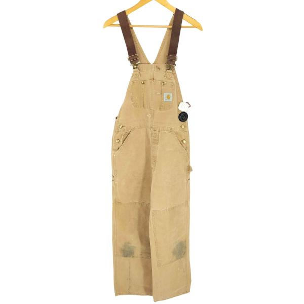 Carhartt ダブルニーオーバーオール/ダックサロペット古着実寸W46L27 Carhartt ダブルニーオーバーオール/ダックサロペット古着実寸
