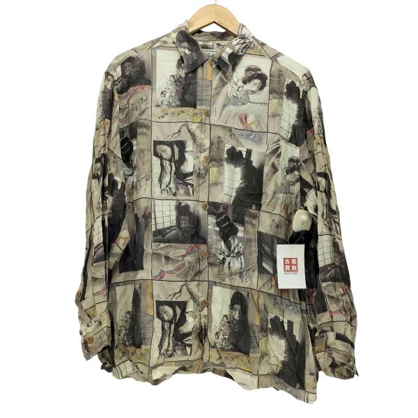 新品レーヨン ワコマリア半袖シャツ L レコード柄 WACKO MARIA MARIA(ワコマリア) 伊藤晴雨 総柄 L/S 開襟