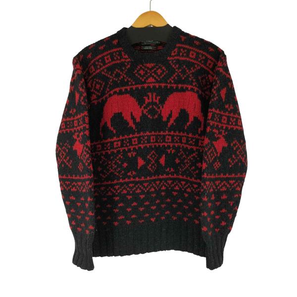 Polo by RALPH LAUREN(ポロバイラルフローレン) 80s HAND KNIT ノルディック柄 ウールニット メンズ  18【中古】【ブランド古着バズストア】 Polo by RALPH LAUREN(ポロバイラルフローレン) 80s HAND KNIT