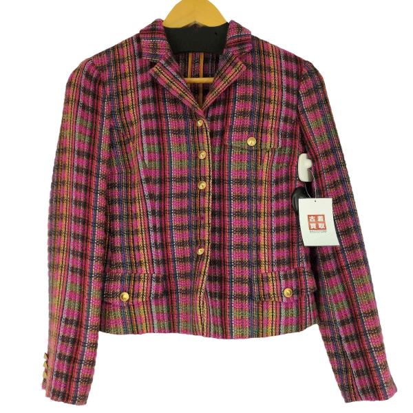 ETRO(エトロ) ツイードマルチカラーテーラードジャケット レディース  40【中古】【ブランド古着バズストア】 ETRO（エトロ） ツイードマルチカラーテーラードジャケット レディース