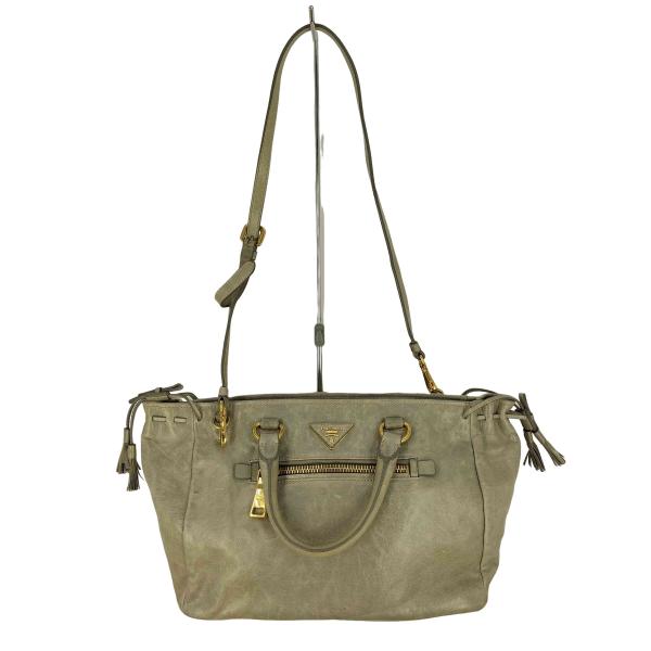 PRADA（プラダ） レザー フリンジ 2way ショルダーバッグ レディース