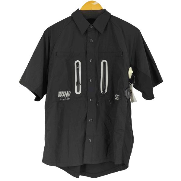 ☆完売美品☆ウィンダンシー✖︎ブリーフィング　トップス　ブラック系カモフラ　M over size half zip nylon po / black | wee9s | ウィークス