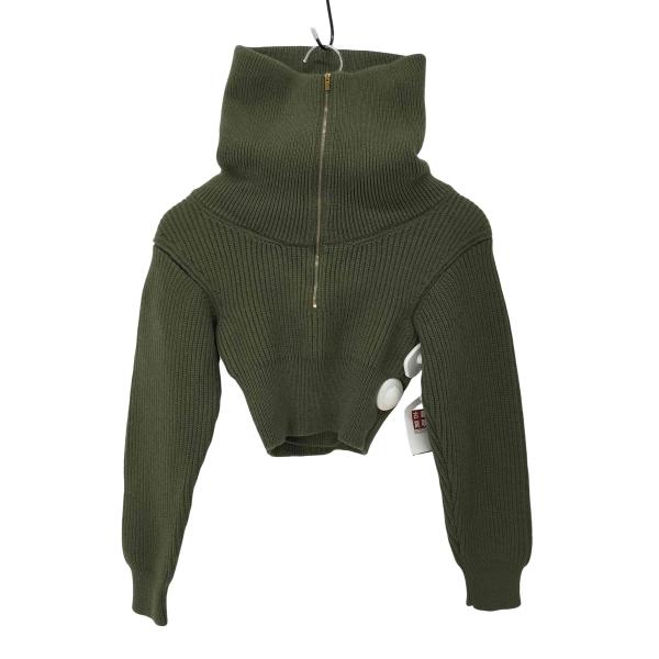 JACQUEMUS(ジャックムス) LA MAILLE RISOUL ハーフジップニット レディース  34【中古】【ブランド古着バズストア】 JACQUEMUS（ジャックムス） LA MAILLE RISOUL ハーフジップニット