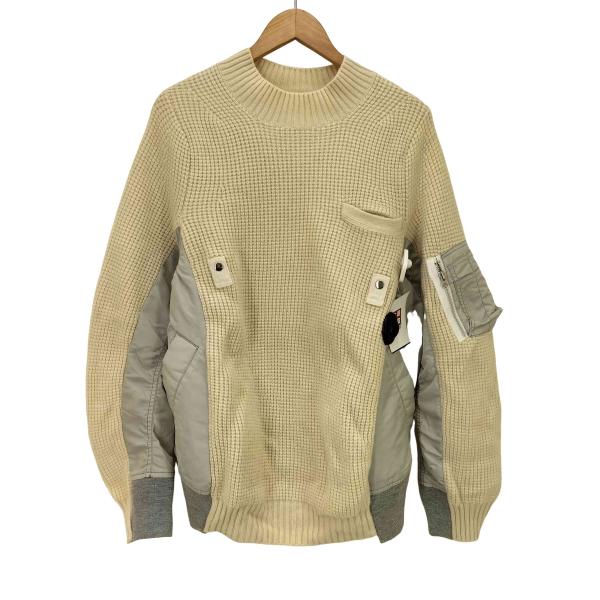 sacai Sacai(サカイ) MA-1異素材 切替 ドッキング ワッフル ニット