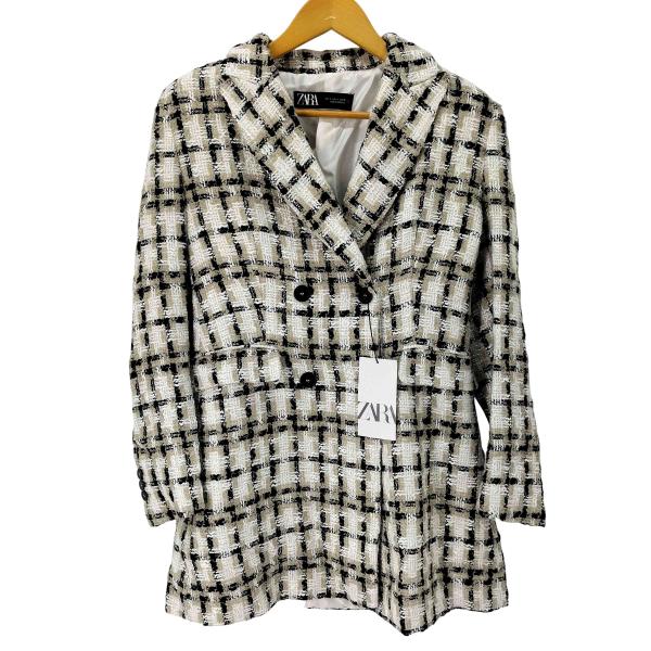 ZARA（ザラ） ツイードロングブレザー ダブルブレストテーラード