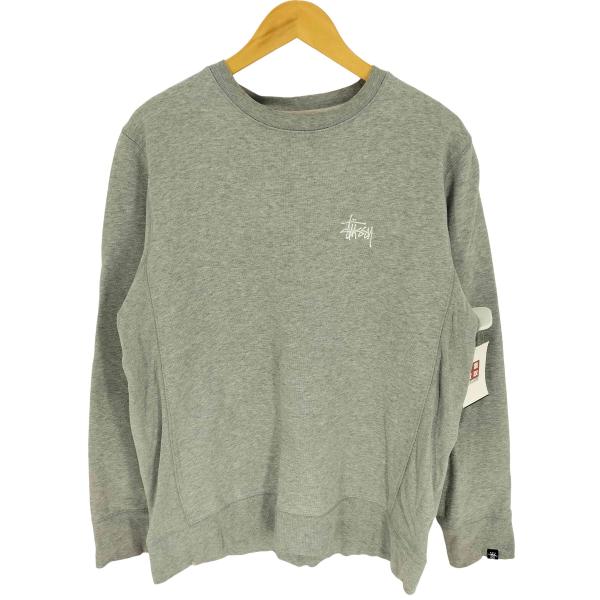 Stussy(ステューシー) 00S ロゴ刺繍 王冠 クラウン プリント 裏起毛 クルーネック スウェット トレーナー メンズ import：XL 【中古】【ブランド古着バズストア】 STUSSY（ステューシー） 00S ロゴ刺繍 王冠 クラウン プリント 裏起毛