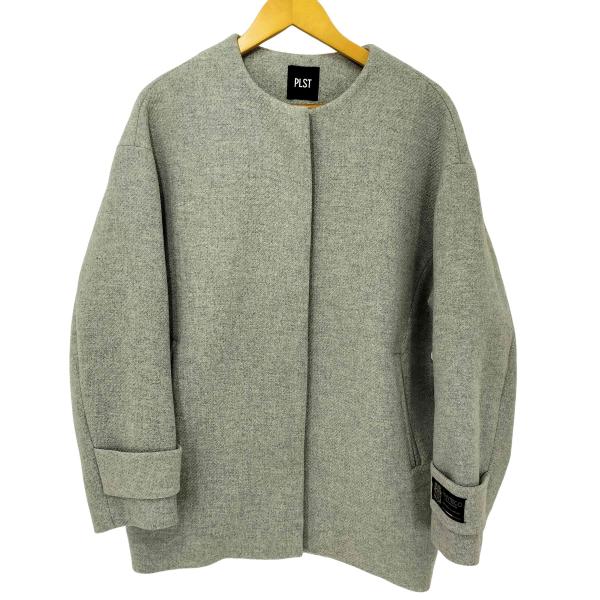 PLST（プラステ） MANTECO ノーカラー ウール混コート レディース