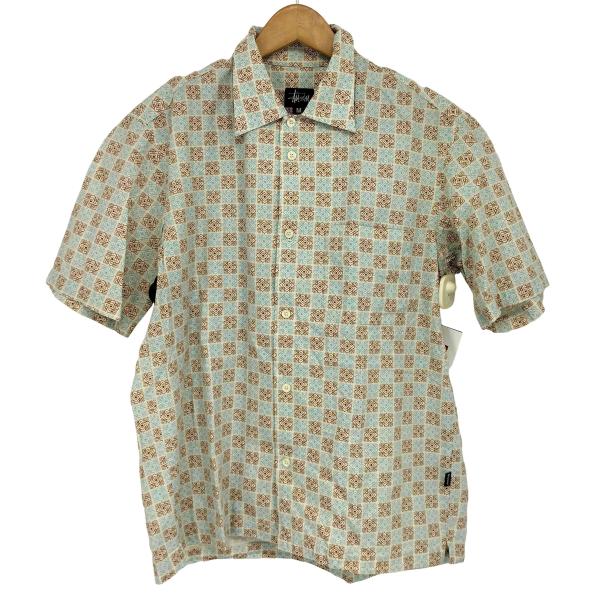 Stussy(ステューシー) 紺タグ USA製 総柄シャツ ボックス メンズ JPN：M 【中古】【ブランド古着バズストア】 STUSSY（ステューシー） 紺タグ USA製 総柄シャツ ボックス メンズ JPN
