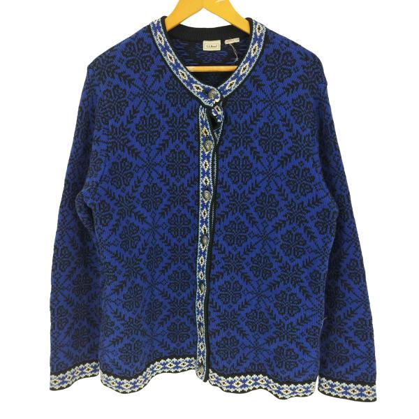 エルエルビーン◆ウールチロルカーディガン　ノルディック　 80'S　ヴィンテージ ブランド古着】L.L.BEAN / エルエルビーン 80s～ ノルディック柄