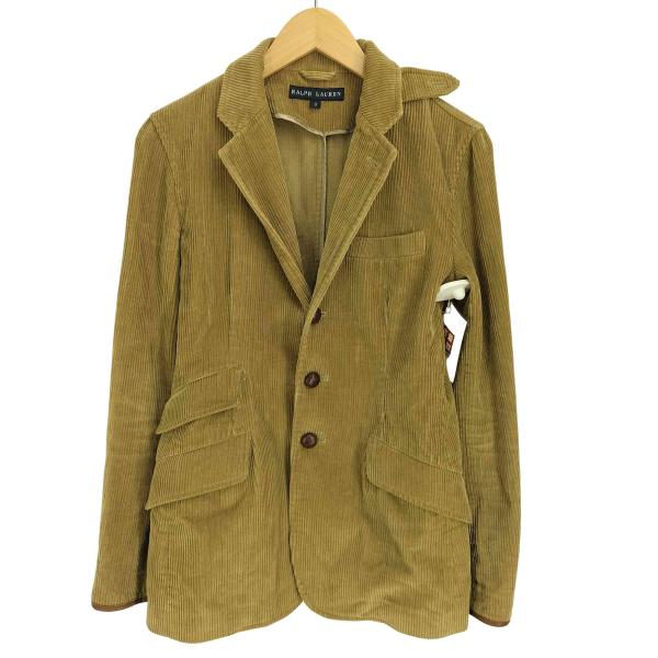 RALPH LAUREN(ラルフローレン) 90S レザーエルボーパッチ コーデュロイ テーラードジャケット レディース JPN：9号 【中古】【ブランド古着バズストア】 RALPH LAUREN(ラルフローレン) 90S レザーエルボーパッチ コーデュロイ