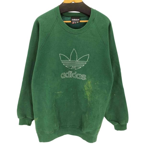 adidas(アディダス) 80-90s USA製 万国期タグ トレフォイルロゴ刺繍 スウェットプルオーバー メンズ JPN：XL 【中古】【ブランド古着バズストア】 adidas（アディダス） 80-90s USA製 万国期タグ トレフォイルロゴ刺繍