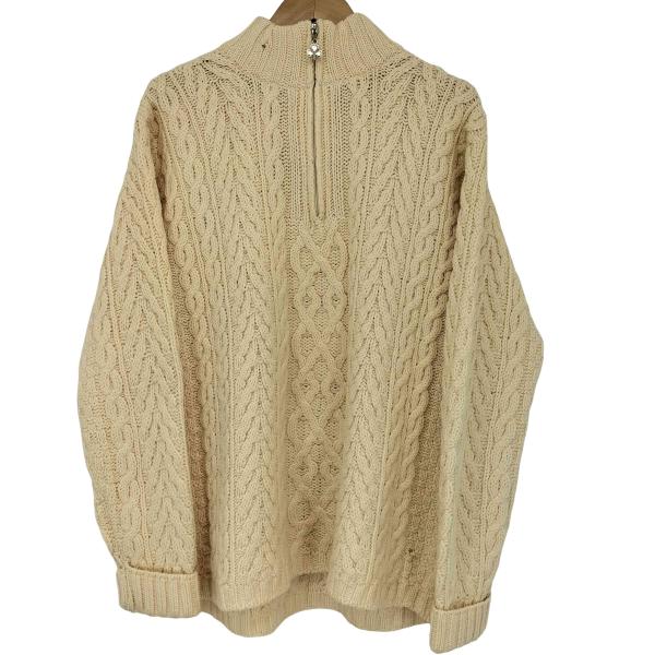 【新品.未使用】90s.アイルランド製Aran Crafts ハンドニット aran crafts(アランクラフト) 90s アイルランド製 ハーフジップ