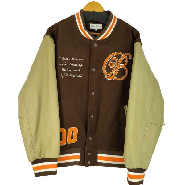 THE BLACK EYE PATCH(ザブラックアイパッチ) レザー切り替えスタジャン メンズ JPN：XL 【中古】【ブランド古着バズストア】 THE BLACK EYE PATCH(ザブラックアイパッチ) レザー切り替えスタジャン