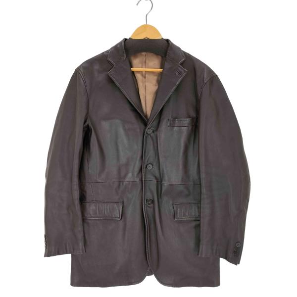 CHRISTIAN AUJARD(クリスチャンオジャール) 裏地ペイズリー シープレザーテーラードジャケット メンズ  LL【中古】【ブランド古着バズストア】 CHRISTIAN AUJARD（クリスチャンオジャール） 裏地ペイズリー シープ