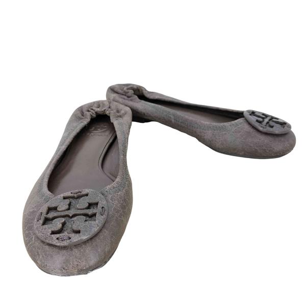 TORY BURCH（トリーバーチ） ロゴ ひび割れ加工 レザー バレエ