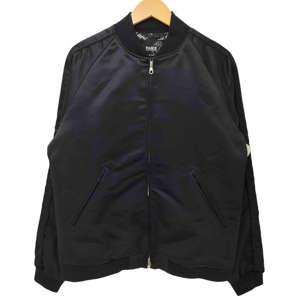 美品✨ パリサンジェルマン×エディフィス　ヘビーサテンスカジャン　ブラック　総柄 美品✨ パリサンジェルマン×エディフィスヘビーサテンスカジャン