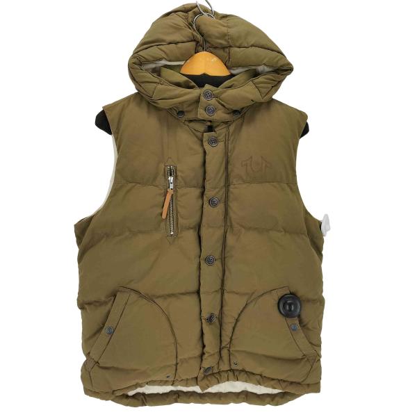 ルーム　TRUE RELIGION トゥルーレリジョン　ダウンベスト　XS TRUE RELIGION（トゥルーレリジョン） ロゴ刺繍 フーディーダウン