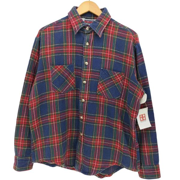 80s BIG MAC ST JOHN'S BAY ネルシャツ USA製 XL 古着 80s USA製 St John's Bay BIG MAC 白黒 モノトーン チェック