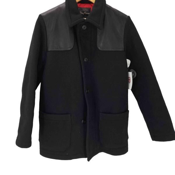 【D Lewis × Dry Bones】レザー切替 ドンキージャケット 日本製 Dry Bones（ドライボーンズ） カウハイド レザー ウール ナイロン