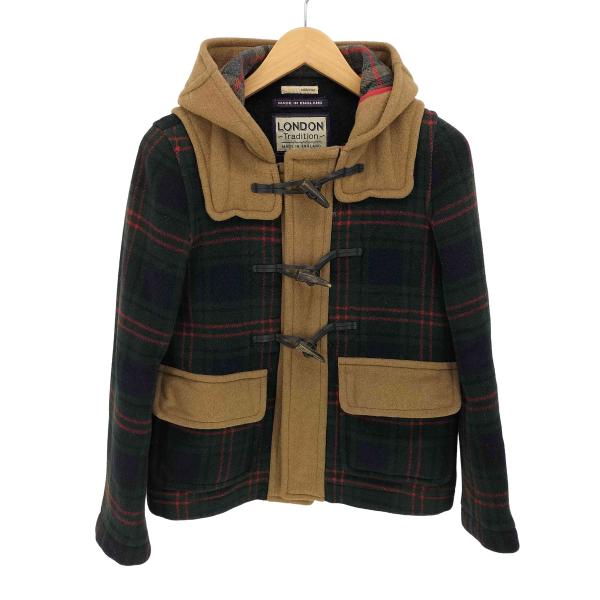 LONDON TRADITION(ロンドントラディション) チェック 切り替え ダッフル ショート コート 中古 古着 0241