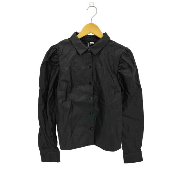 USED古着(ユーズドフルギ) ギャザースリーブ フェイクレザーシャツ
