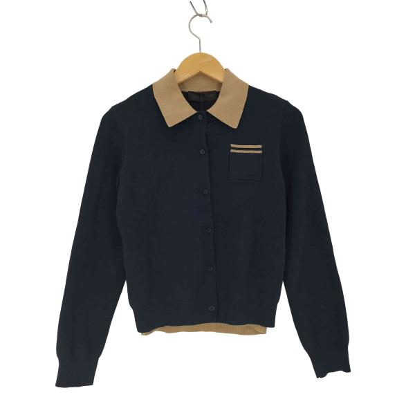 ZARA（ザラ） コントラストダブルレイヤーポロニットカーディガン