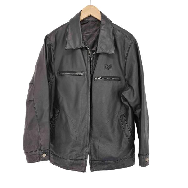 BOUNTY HUNTER ツギハギ　小の字　黒 レザー ライダースジャケット BOUNTY HUNTER（バウンティーハンター） レザーシングルライダース