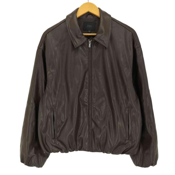 ZARA（ザラ） FAUX LEATHER BOMBER JACKET フェイクレザー ボンバー