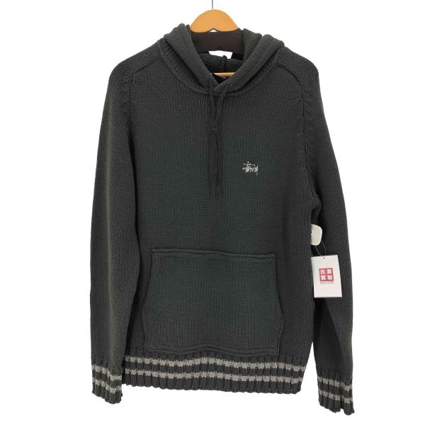 STUSSY（ステューシー） 90s OLD ロゴ刺繍コットンニットパーカー