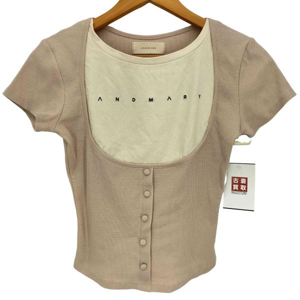 AND MARY(アンドマリー) Mary logo tops beige レディース FREE 中古