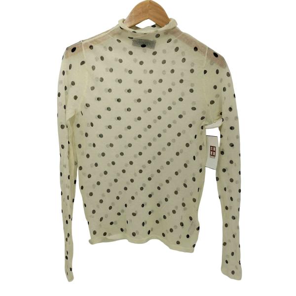【ZARA】 セミシースルー ドットプリント ニットトップス 水玉 M ZARA（ザラ） セミシースルー ドットプリント ニットトップス
