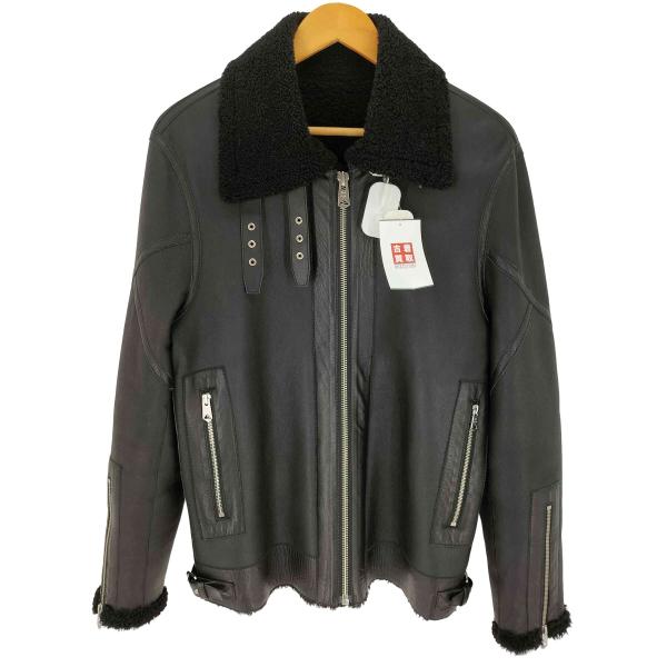 最終❗️ヴィンテージ90s B3 B-3 羊革レザージャケットL 茶 Paul Smith（ポール・スミス） B-3型 羊革 ムートンジャケット メンズ